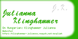 julianna klinghammer business card